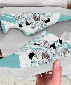 Haikyu Aoba Johsai Black Haikyu Low top Leather Stan Smith Sneaker, Casual Shoes