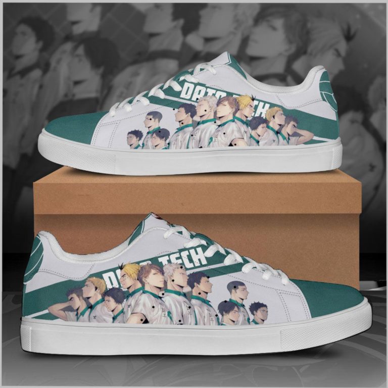 Haikyu Date Tech Black Haikyu Low top Leather Stan Smith Shoes, Custom Sneaker