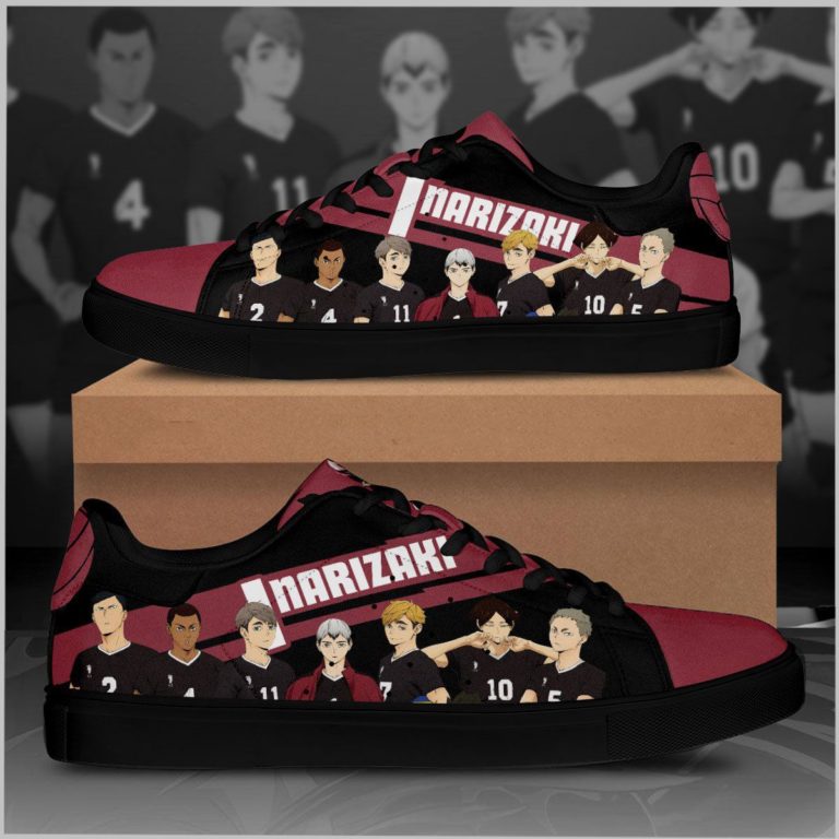 Haikyu Inarizaki Black Haikyu Low top Leather Stan Smith Sneaker, Casual Shoes
