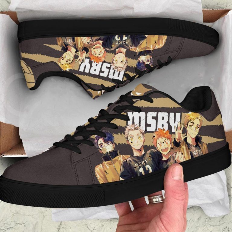 Haikyu Msby Black Haikyu Low top Leather Stan Smith Sneaker, Casual Shoes