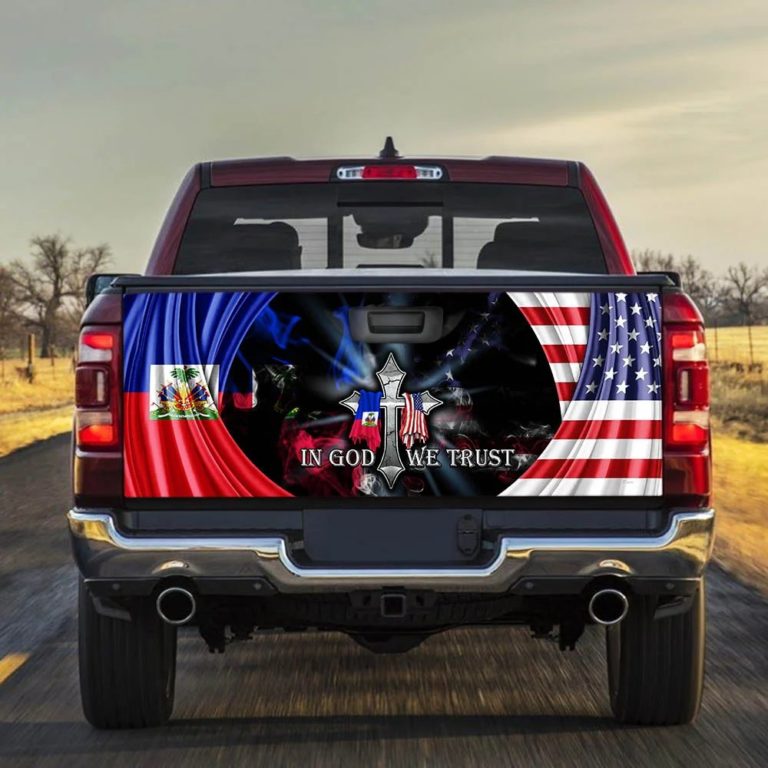 Haitian American Truck Tailgate Decal Sticker Wrap THH3649TD