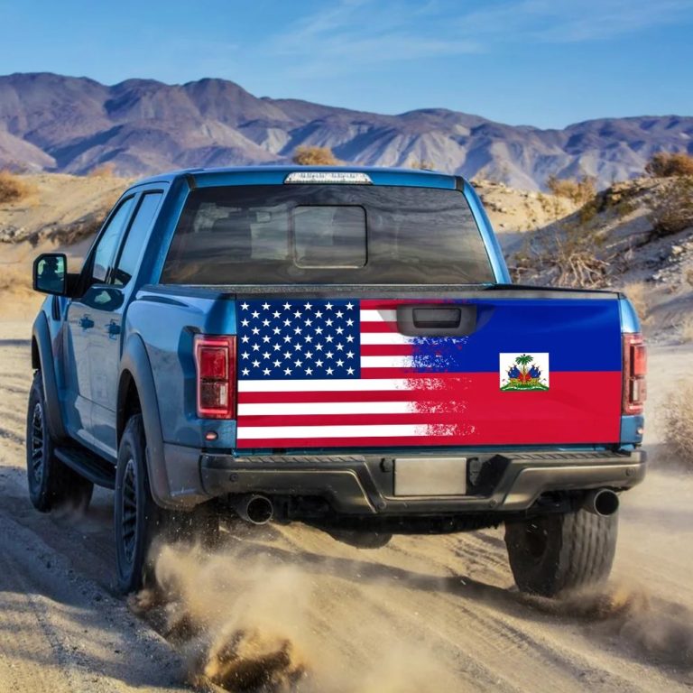 Haitian And American Truck Tailgate Sticker 375TD