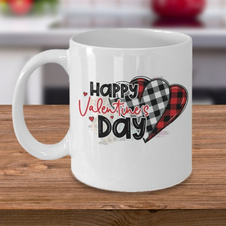 Happy Valentines Couple With Love Ceramic Mug
