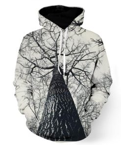 Haunted Black and White Tree Hoodie Haunted Black and White Tree Hoodie