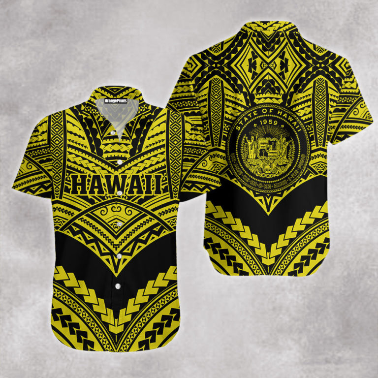 Hawaii Polynesian Button Down Short Sleeves Shirt