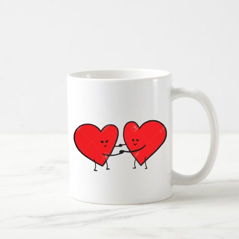 Heart Love Ceramic Mug Valentines Gift