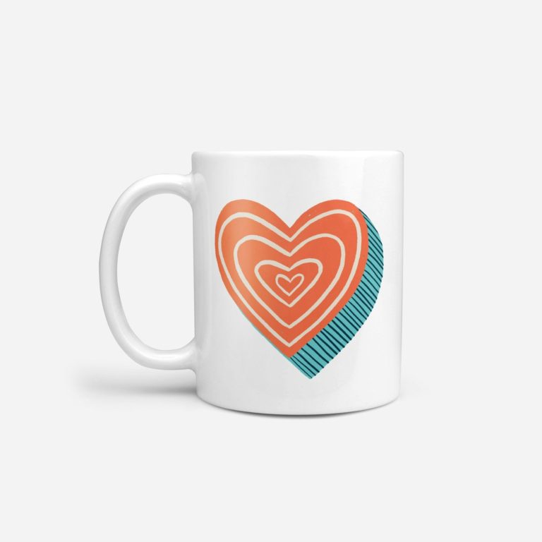 Heart Valentines Gift Coffee Lovers Ceramic Mug