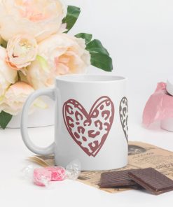 Hearts White Glossy Mug
