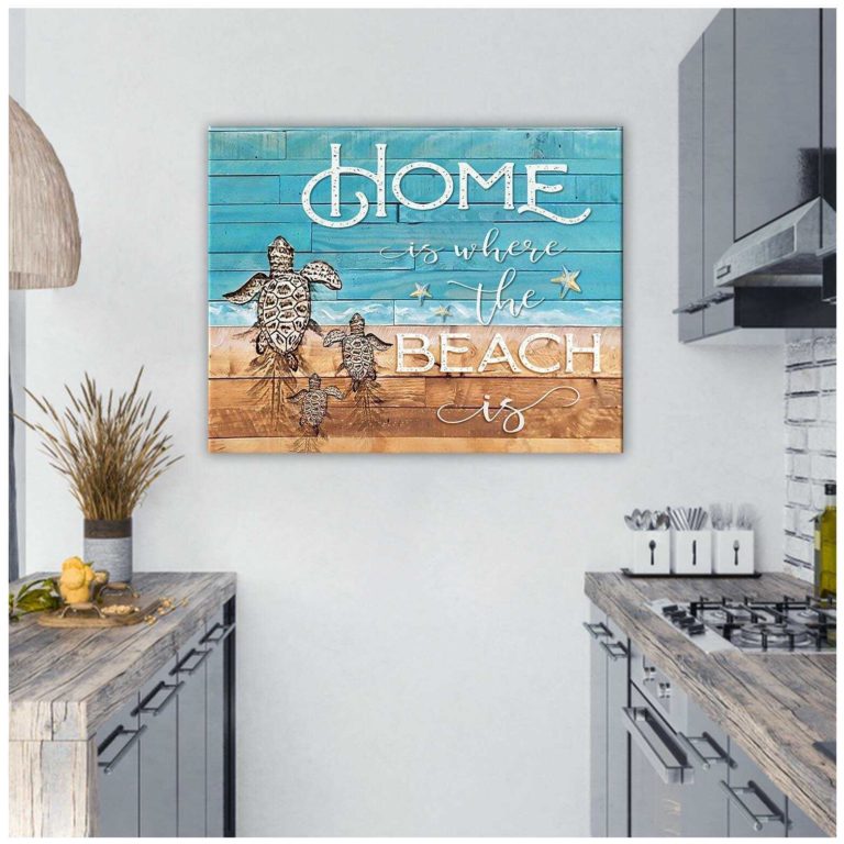 Home Is Turtle Wall Art Coastal Decor