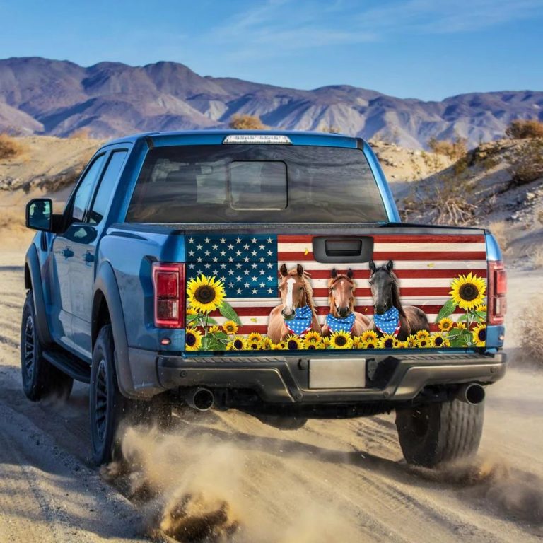Horse Sunflowers Truck Tailgate Decal Sticker Wrap