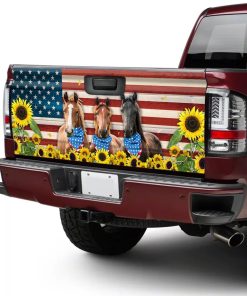 Horse Sunflowers Truck Tailgate Decal Sticker Wrap