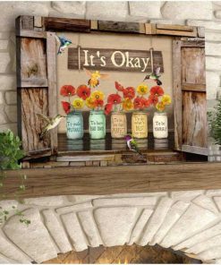 Hummingbird Canvas Gifts It?s Okay To Make Mistakes Window Poppy Flowers Wall Art Floral Decor