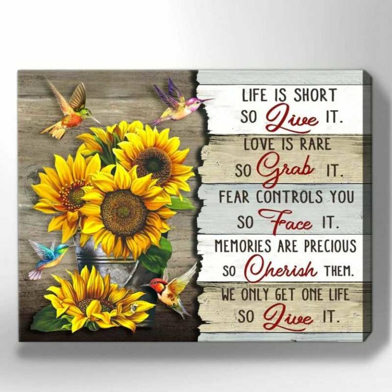 Hummingbird Live Is Short So Live It Wall Art Floral Decor
