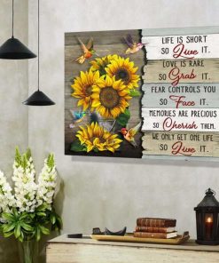 Hummingbird Live Is Short So Live It Wall Art Floral Decor