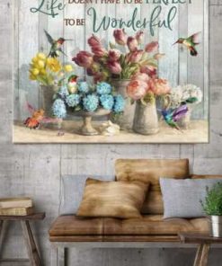 Hummingbird To Be Wonderful Wall Art Floral Decor