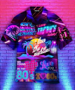 I Love The 80s Neon Music Party Hawaiian Shirt