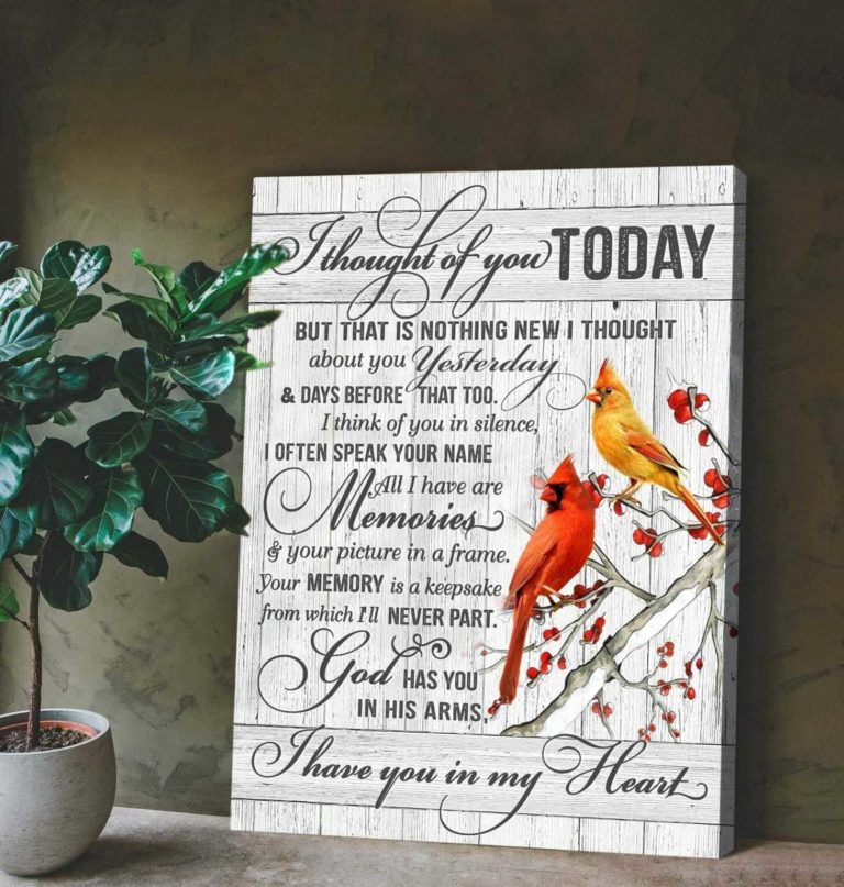 I Thought Of You Cardinal Wall Art Memorial Decor