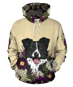 Illustrated Border Collie Hoodie