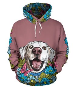 Illustrated White Labrador Retriever Hoodie