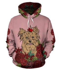 Illustrated Yorkie Terrier Hoodie Shirt