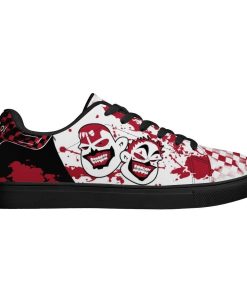 Insane Clown Low top Leather Stan Smith Shoes, Custom Sneaker Insane Clown Low top Leather Stan Smith Shoes, Custom Sneaker