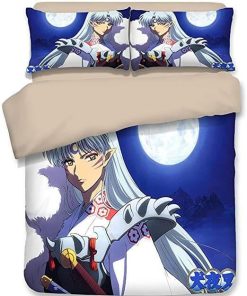 Inuyasha Bed Set Blue Sesshomaru Anime Bedding