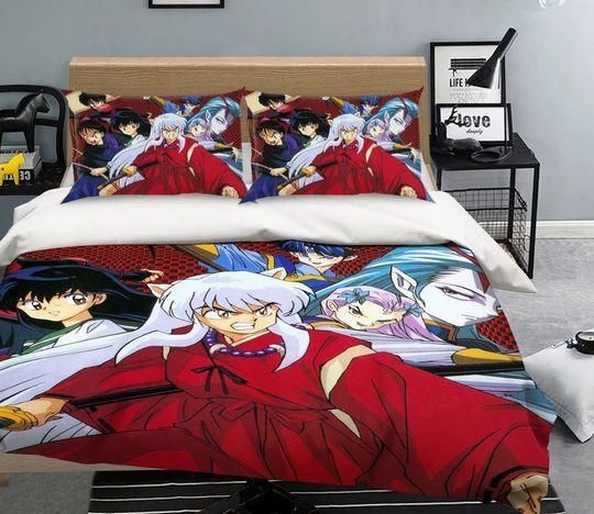 Inuyasha Bed Set Colorful Inuyasha Anime Bedding Robinplacefabrics 5065