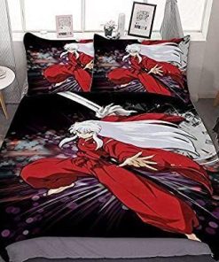 Inuyasha Bed Set Red Inuyasha Anime Bedding