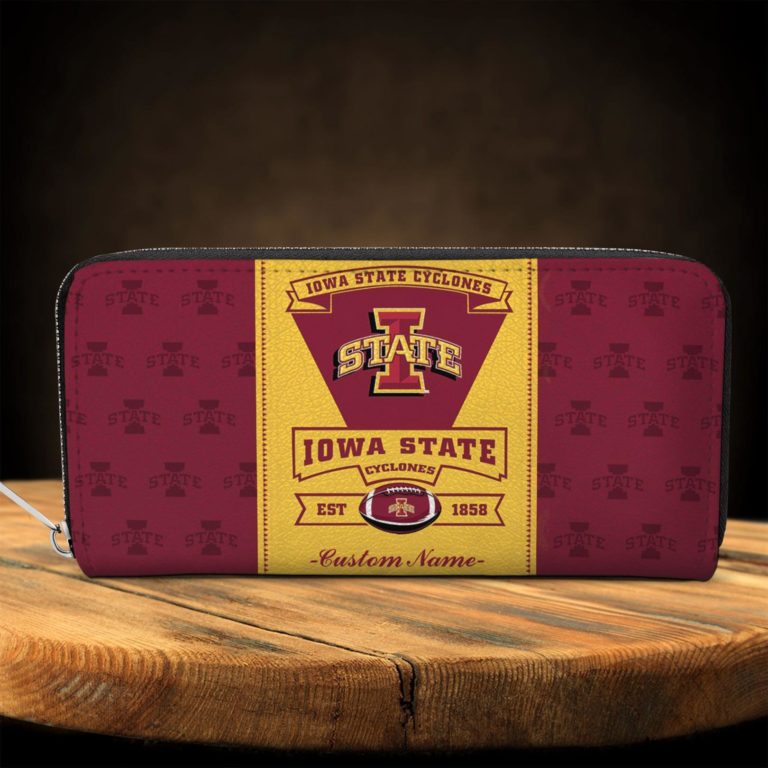 Iowa State Cyclones Custom Name Zip Around Wallets