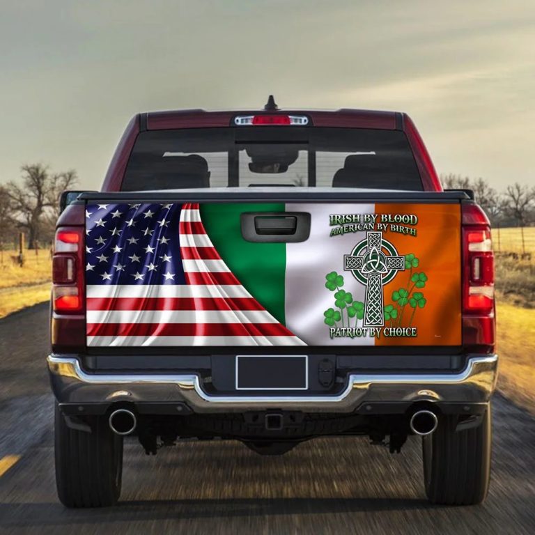 Irish By Blood American By Birth Patriot By Choice Truck Tailgate Decal