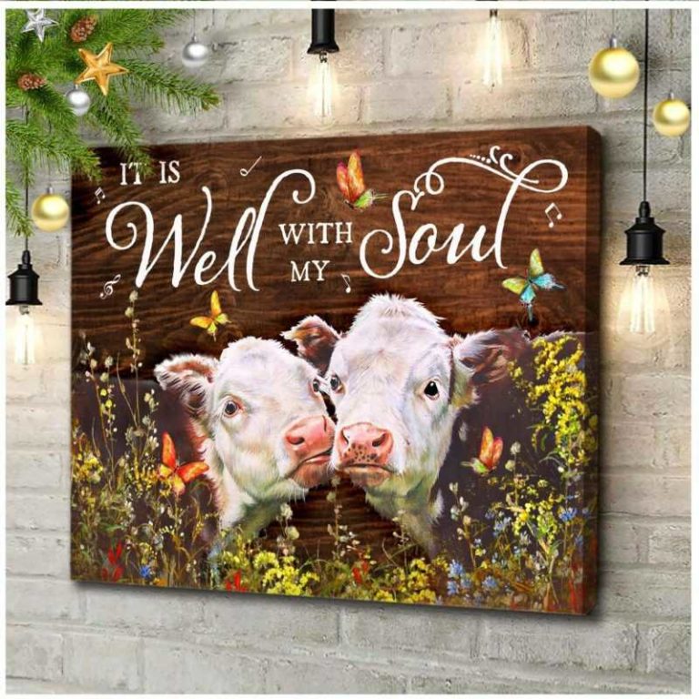 It Is Well With My Soul Cow Wall Art Farmhouse Decor