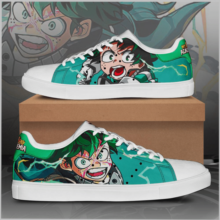 Izuku Midoriya Deku My Hero Academia Low top Leather Stan Smith Sneaker, Casual Shoes