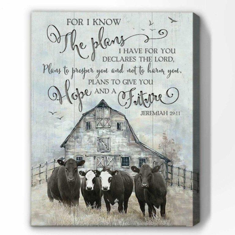 Jeremiah 2911 Angus Cow Wall Art Farmhouse Decor