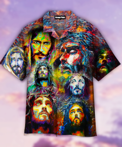 Jesus Christ He Is Risen Tropical Button Down Shirt