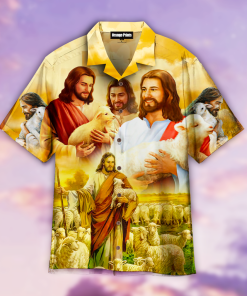 Jesus Save Animals Tropical Button Down Shirt