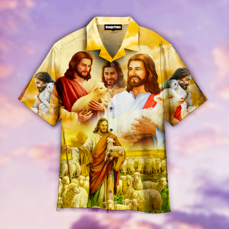 Jesus Save Animals Tropical Button Down Shirt