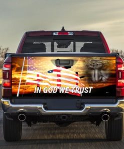 Jesus Truck Tailgate Decal Sticker Wrap In God We Trust TTY333TD