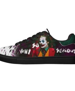 Joker Put On a Happy Face Black Low top Leather Stan Smith Sneaker, Casual Shoes