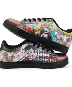 Joker x Harley Quinn Suicide Squad Low top Leather Stan Smith Shoes, Custom Sneaker