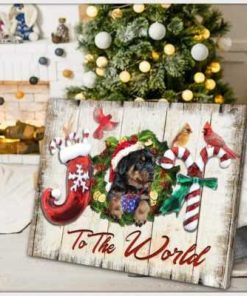 Joy To The World Rottweiler Poster and Canvas