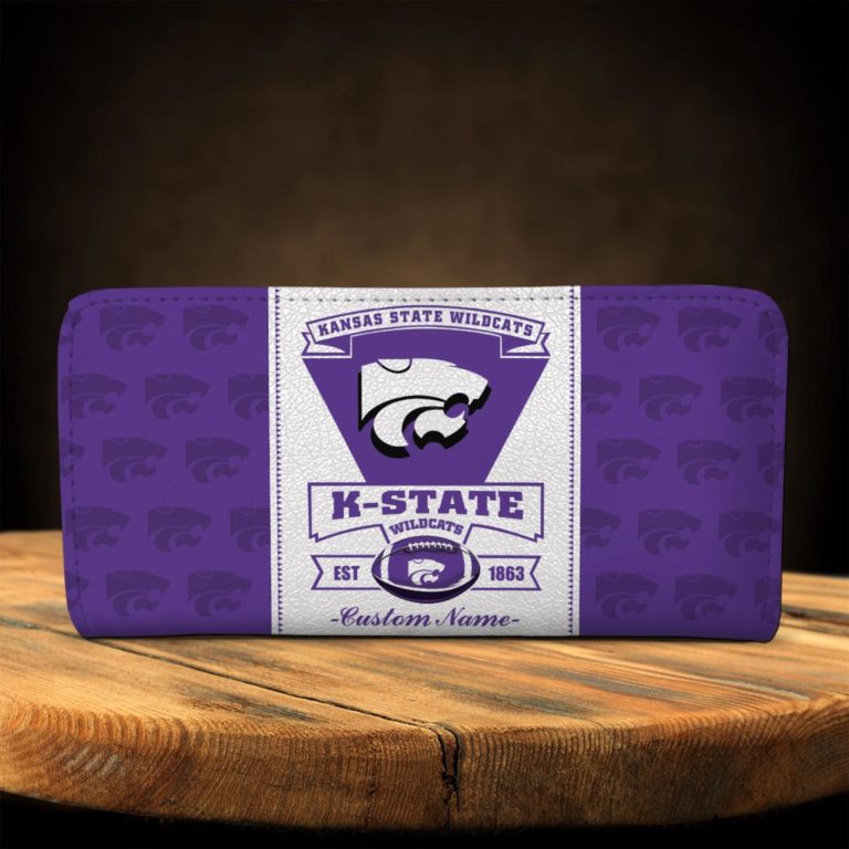 Kansas State Wildcats Custom Name Zip Around Wallets