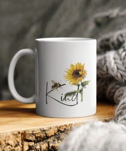 Kind Bee Sunflower Ceramic Mug