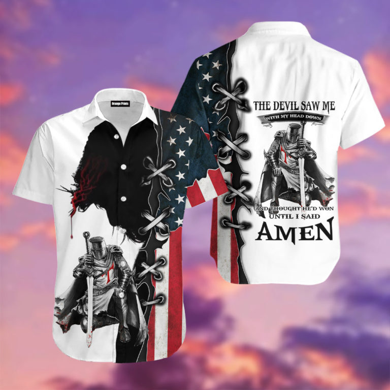 Knight Templar Tropical Button Down Shirt