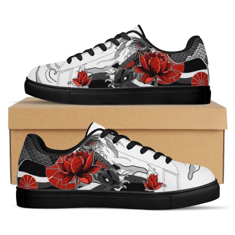 Koi Fish Low top Leather Stan Smith Shoes, Custom Sneaker