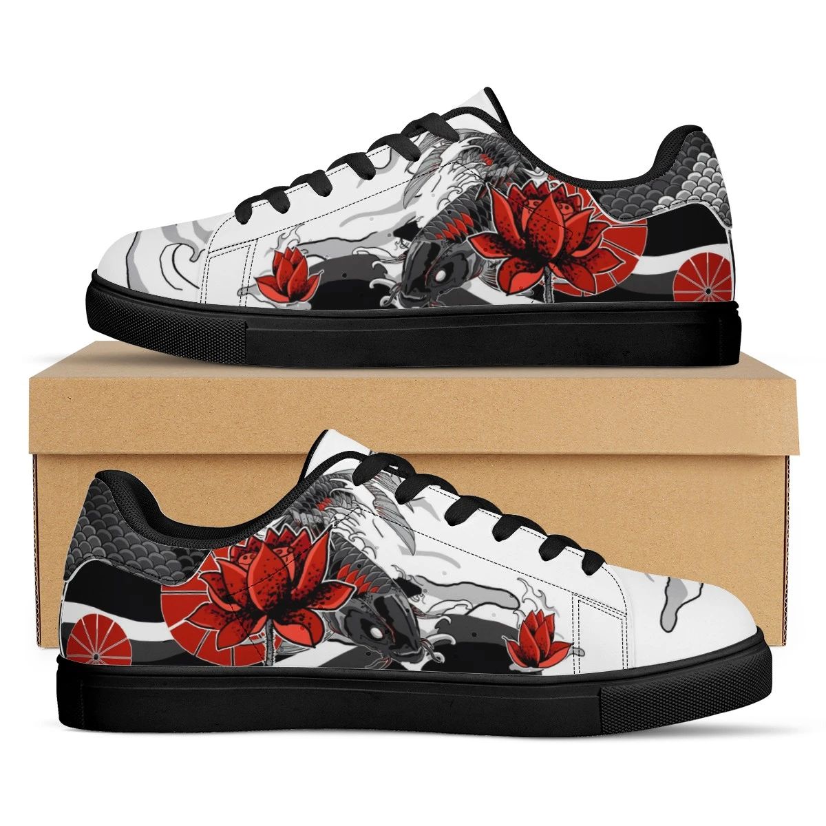 Koi Fish Low top Leather Stan Smith Shoes, Custom Sneaker ...