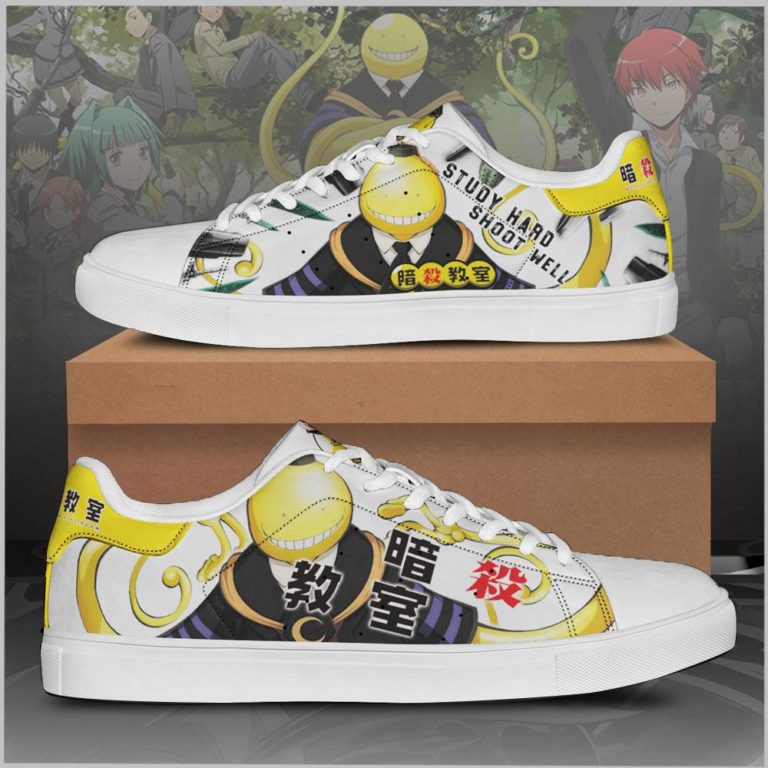 Koro Sensei Assassination Classroom Low top Leather Stan Smith Shoes, Custom Sneaker