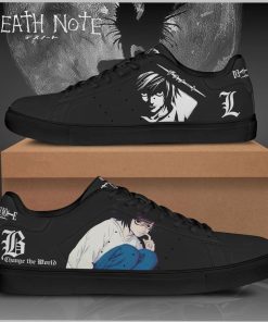 L Lawliet Death Note Low top Leather Stan Smith Shoes, Custom Sneaker L Lawliet Death Note Low top Leather Stan Smith Shoes, Custom Sneaker