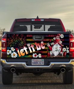 Let It Be Gnome Happy Peace Truck Tailgate Decal Sticker Wrap