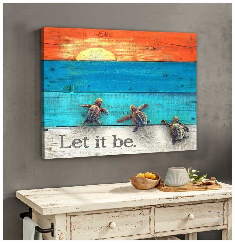 Let It Be Turtle Wall Art Coastal Decor