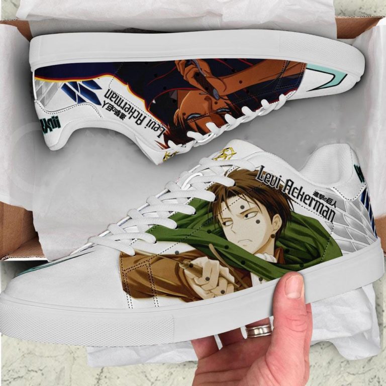 Levi Ackerman Attack On Titan Low top Leather Stan Smith Sneaker, Casual Shoes